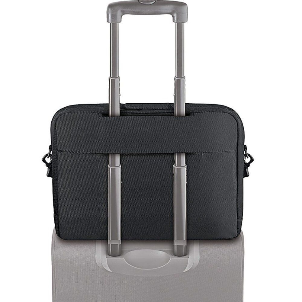 Solo New York Chrysler 17.3 Laptop Briefcase NWT Black Travel Messenger Bag